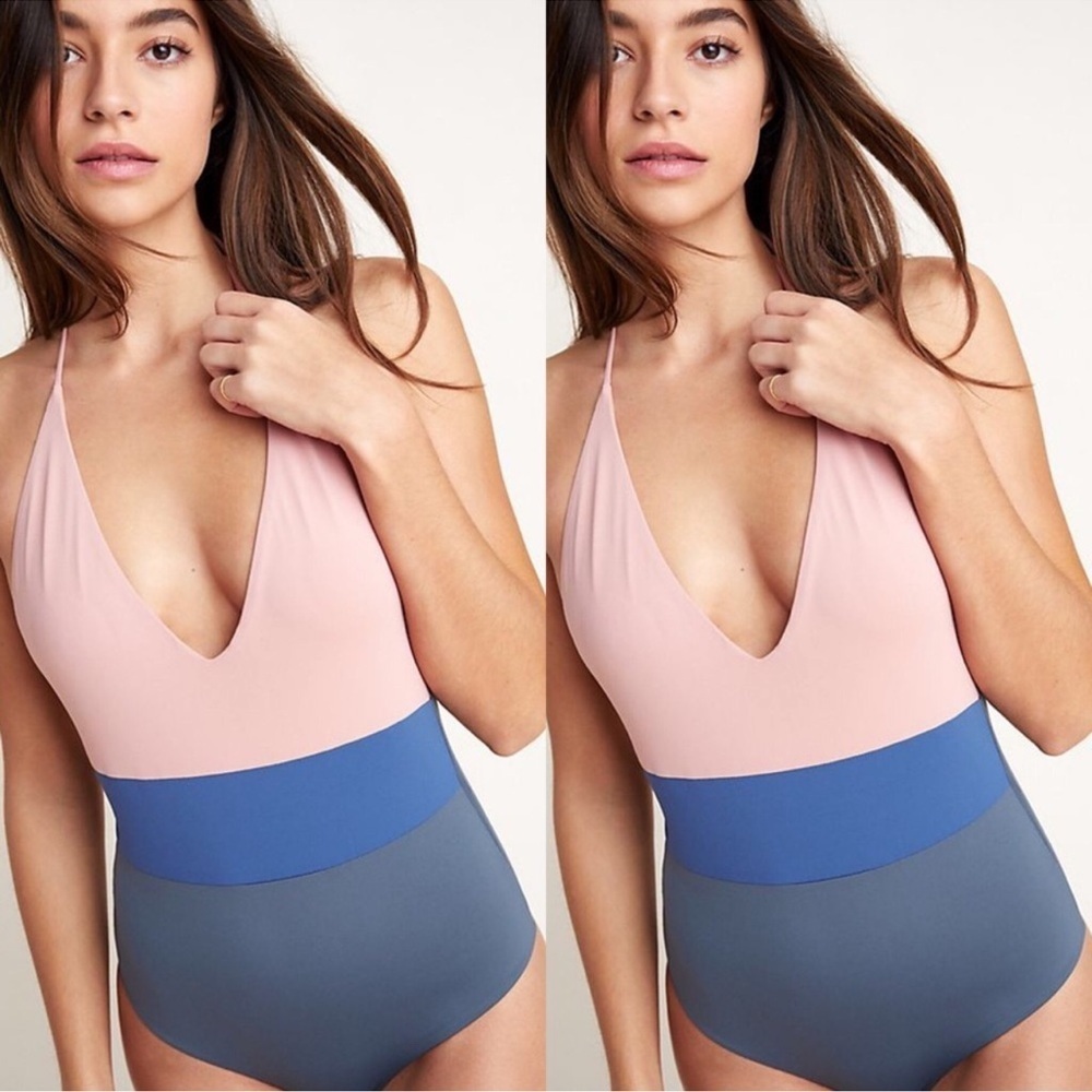 Nwt Anthropologie X Tavik One-Piece Color Blocked Swimsuit Chase, Size Medium